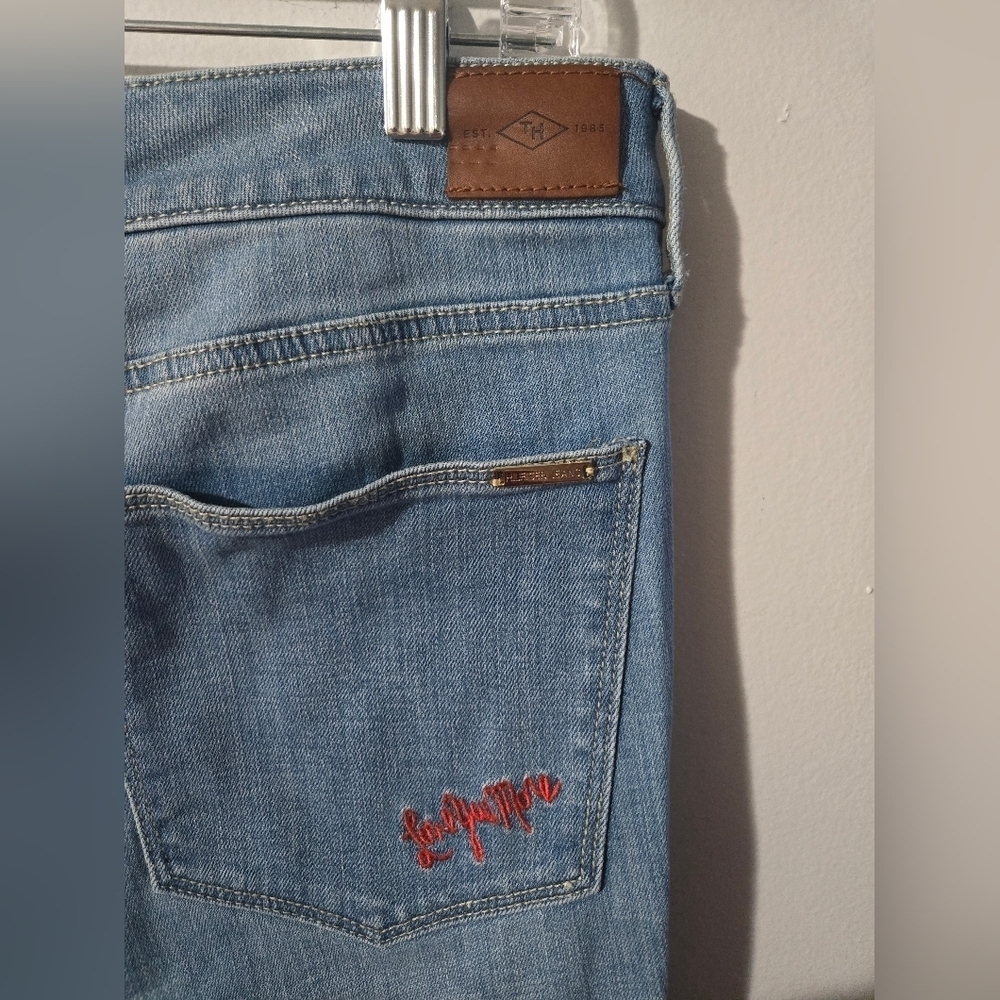 Tommy Hilfiger Tribeca Star Love You More Straight Jeans Womens Size 12 Y2K - Picture 10 of 11
